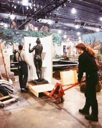 1998 Philadelphia Flower Show. SetUp Day. Rodin Sculpture Transport
