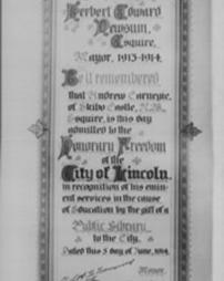 Burgess ticket of the City of Lincoln, England, 5th June, 1914