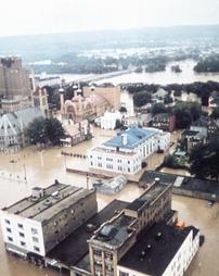 Wilkes-Barre, PA - King's College - Kirby Health Center, Irem Temple (North Franklin Street) - Hurricane Agnes Flood