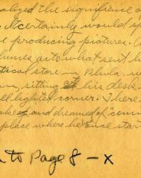 Portus Acheson's hand-written notes, titled "Nostalgic," page 8-X