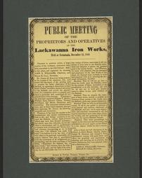 Public meeting of the proprietors and operatives of the Lackawanna Iron Works.