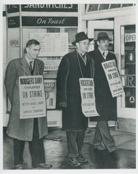 Monsignor Charles Owen Rice Picketing with Strikers from the Rodgers Dairy and Brass Rail Photograph
