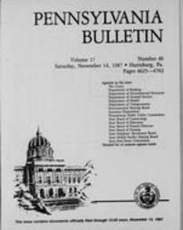 Pennsylvania bulletin Vol. 17 pages 4625-4702