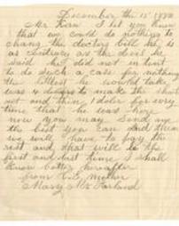 Letter from Mary McFarland to Samuel Kern