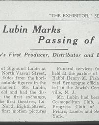 Lubin's obituary