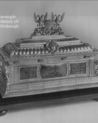Frosted silver casket containing the freedom of the City of New Sarum, Salisbury, England-- 5th June, 1906