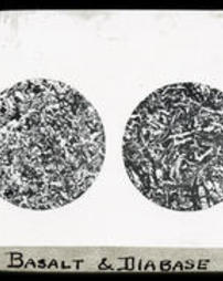 Microscopic sections of Basalt & Diabase