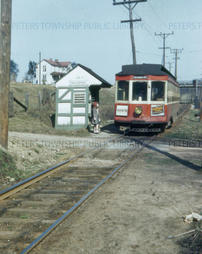 Trolley at Cheeseman stop, 1945.