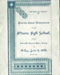 Altoona High School Commencement Program 1892