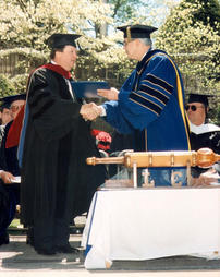 President Douthat Congratulates James W. Grubb, Commencement 1995