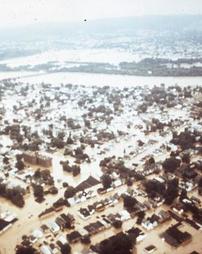 Wilkes-Barre, PA - Military Helicopter Aerial of Wyoming Valley - Hurricane Agnes Flood
