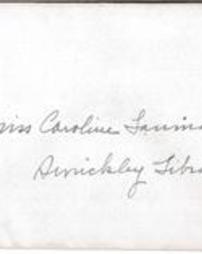 Club Invitation to Caroline Lauman 1944-1945