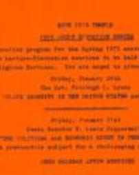 Program-Beth Zion Temple 1975 January Adult Education Series
