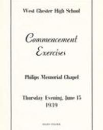 West Chester HS Commencement Exercises June 1939