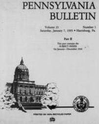Pennsylvania bulletin Subject Index for 1994