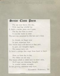 Senior Class Poem - Class of 1919