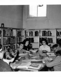 St. John's School students in a library