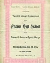Altoona High School Commencement Program 1896