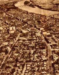 Aerial view of Williamsport downtown area March, 1940
