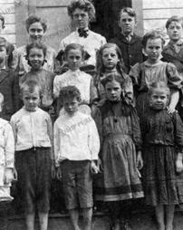 Pleasant Valley School students and teacher, 1908.