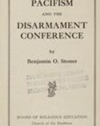 Pacifism and the disarmament conference