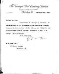 (Henry Clay Frick to William N. Frew, February 28, 1894)