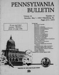 Pennsylvania bulletin Vol. 24 pages 2373-2474
