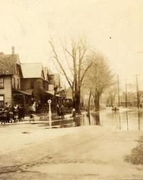 Fourth and Cemetery Streets in 1936 flood