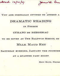 Maude Rey Dramatic Reading - 1927