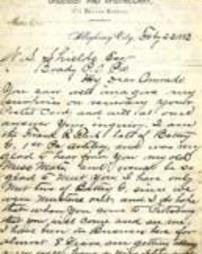 Letter from Frank R. Fleck to Winfield Scott Shields, Allegheny City, PA, February 23, 1883