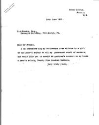 ((Andrew Carnegie) to Robert A. Franks, June 10, 1901)