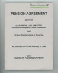Pension Agreement Between Allegheny Ludlum Steel and United Steelworkers of America