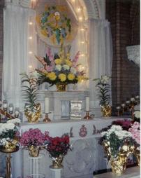 Flowers at the alter of Sts. Casimir and Emerich Church