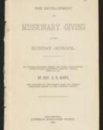The development of missionary giving in the Sunday-school