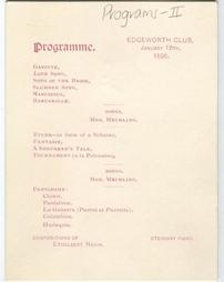 Edgeworth Club Program 1895
