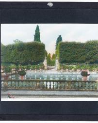 Italy. Lucca. Villa Reale di Marlia. Una veduta del parco con vasca