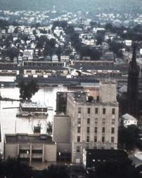 Wilkes-Barre, PA - Military Helicopter Aerial (Pittston Bridge) - Hurricane Agnes Flood