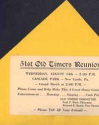 51st Old Timers Picnic Reunion Card