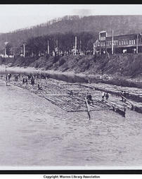 Raft at Warren Eddy (circa 1896)