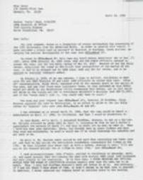Letter from Mike Stout to Lefty Palm 1990 