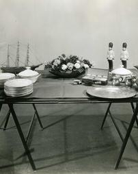 1942 Philadelphia Flower Show. Class 521, Winning Table Setting for Buffet Supper for Entertaining Men in the Service