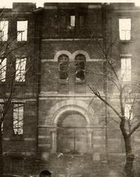 Williamsport High School, Third and Walnut Streets, fire damage, 1914