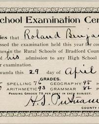 Rural School Examination Certificate