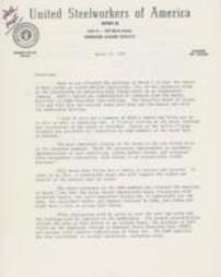 Letters from United Steelworkers of America Concerning Duquesne Works 