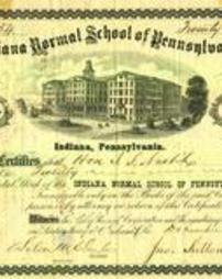 Indiana Normal School Certificate