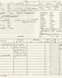 Genealogical record for Robert and Mary Campbell.