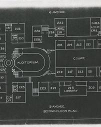 Altoona High School - Brownstone Building Floor Plan (Second Floor)