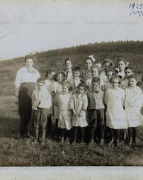 McMurray School students and teacher, 1915-1916 term.