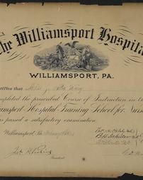 Diploma of Miss Alta J. King