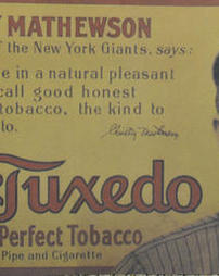 Christy Mathewson Tuxedo Tobacco Advertisement